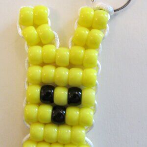 Yellow Pony Bead Peep Keyring Item @3412025